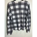 BKE  Checker Black Grey Plaid Crewneck Popover Pullover Sweatshirt Size Large Photo 4