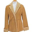 Gallery Penny Lane Y2K Faux Fur and Genuine Leather Suede Coat Beige Photo 0