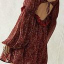 Free People  Dress Pennie Babydoll Mini Red Floral Chiffon Boho Open Back… Photo 10