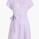 NWT Hill House 100% Linen Preppy Short Sleeve Mini Dress in Purple White Striped Size XL Photo 0