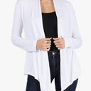 Ambiance Drape Front Cardigan Top White Size L Photo 0