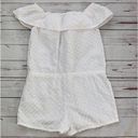 Madewell  White Off the Shoulder Swiss Dot Shorts Romper Size Small Photo 2