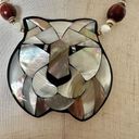 Lee  Sands vintage mother of pearl lion pendant necklace Photo 2