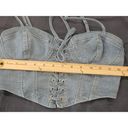 Iris  Denim Crop Top Sweetheart Neckline Size S Photo 6