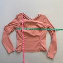 Sweaty Betty  Top Womens 10 Pink Long Sleeve Ribbed Shelf Bra Ballet Yoga Dance Photo 5