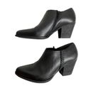 Zodiac Ava Shooties Black Leather Women’s Size 8.5 Western Booties Stacked Heel Photo 7