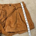 Divided  Brown Waist Bow Pleated Textured Lined Shorts Women Size 6 Photo 3