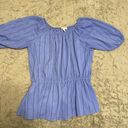 Nine West  Blue with Black Stripes Peplum Top Photo 2