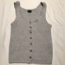 The Moon  & Madison Women’s Gray Ribbed Cropped Tank Top Size M Photo 0