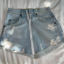 Carmar Denim Mini Skirt With White Zipper Photo 0