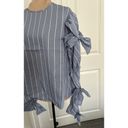 Endless Rose  Women's Striped Tie Sleeve Top Blouse Powder Blue Size L Photo 3