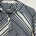 Krass&co NWT NY &  Soho Striped Asymmetrical Button Down Shirt Size Medium Photo 3