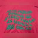 Edikted Women’s  “Everything Is Going To Be Okay” Hoodie Pink Green Size XL Photo 8