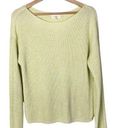 Lou & grey  Pale Yellow Round Neck Ribbed Knit Pullover Sweater M Photo 0