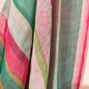 infinity Pink, green & turquoise  floral & stripe scarf Photo 2