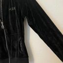 BCBGMAXAZRIA Y2K  Velour Black Bedazzled Tracksuit Hooded Jacket with Rhinestones Photo 6