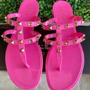 Nicole Miller BNIB -  Hot Pink Jelly Sandals W/ Gold Studs | US7 EU38 Photo 0