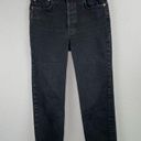 RE/DONE  70s High-Rise Stove Pipe Straight Cropped Jeans in Jet Black Size 29 Photo 15