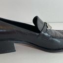 Brighton  Sofia Black Brown Croc Embossed Leather Loafers Size 8.5 Made in Italy Photo 3