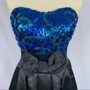 Hannah S Sequin Satin Semi Formal Strapless Dress Photo 1