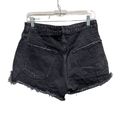 ZARA  Cut Off Denim Shorts High Rise High Waisted Black Size 10 Photo 3