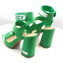 Juicy Couture NWT  Glisten Platform Heel Sandals Heels Bright Neon Green Y2K sz 8 Photo 7