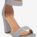 Top Moda Silver Shimmery Chunky Heel Sandal Photo 1