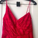 Monique Lhuillier Dress Foulard Asymmetric Floral Lace Midi Lipstick 4 NWT Photo 4