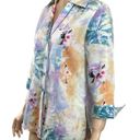 Harvé Benard Harve Bernard Linen Blend Floral Short SLeeve Button Down Shirt Top Size Large Photo 1