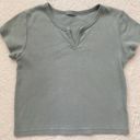 Brandy Melville sage green ashlyn notched t-shirt Photo 0