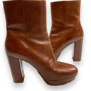 Michael Kors  Brown Leather Frenchie Platform Bootie Heeled Ankle Boots Photo 0