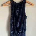 Ramy Brook  Blue Shimmer Velvet Blouse Photo 2