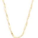 Twisted Flat Snake Link  Gold 14 Inch Chain Necklace Photo 0