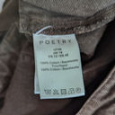 Poetry  Brown Cotton Cropped Trousers Wide Leg Curved Tapered Size 12 US Preowned Photo 5