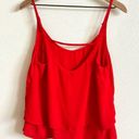 Milk and Honey  Red Spaghetti Strap Tiered Flowy Cami Tank Top Women’s Large NWT Photo 3