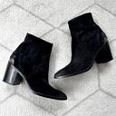 Frye NEW  Flynn Black Suede Ankle Pointed Toe Cowboy Booties Sz 8 Photo 0