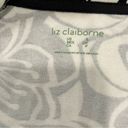 Liz Claiborne  Black White Floral Full Zip Up Mock Neck Sweatshirt Jacket Size S Photo 1