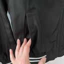 Betsey Johnson NWT  Black Bomber Jacket S white varsity stripes casual Photo 4