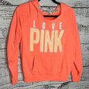 PINK - Victoria's Secret  Coral Orange Long Sleeve Over Sized Hoodie Small Photo 0