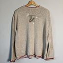 Croft & Barrow Vtg  Ice Skating Christmas Wool Angora Full Zip Sweater Women's L Photo 2