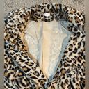 Entro  cheetah leopard animal print fuzzy zip up jacket - medium Photo 3