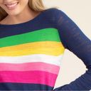 Trina Turk  Rainbow Sweater navy/multi sz M Photo 2