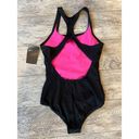 Nike NWT  Swimsuit One Piece Athletic active size Large black Racerback Modest Photo 8