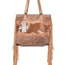 infinity NWT Fringed  LEATHER & HAIRON BAG by Myra Photo 0