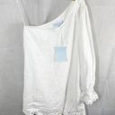 Hill House  Mila One Shoulder Mini Dress White Linen Size Medium Photo 1