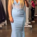 La Femme blue corset prom dress Photo 1