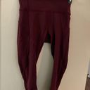 Lululemon Maroon burgundy  crop activewear leggings Photo 3