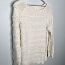 Lou & grey Cream Loop Stitched Striped Knit Sweater Photo 1