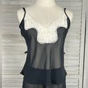 Marshalls Sheer Cami & Pants Lingerie/Pajama Set Black with White Lace Trim-Large Photo 1