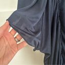 BCBGMAXAZRIA BCBG Maxazaria Navy Blue Silky Flutter Sleeve Rouched Top XS Photo 4